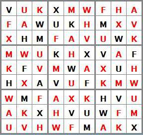 9 sol sudoku lettres E211823-AFHKMUVWX - niveau moyen